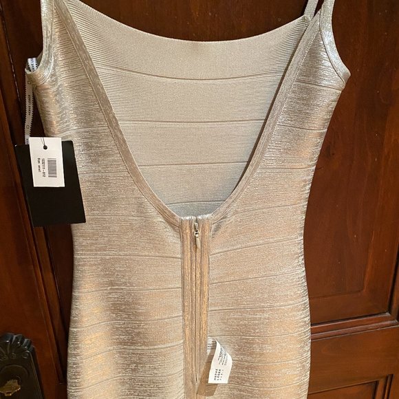 Hervé Léger fringed metallic coated-bandage gown - Picture 6 of 6